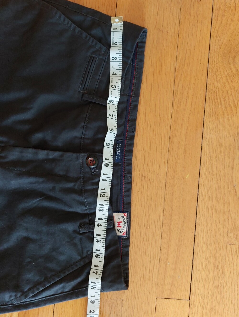 DSQUARED Men's Slim Straight Chinos in Charcoal - Picture 5 of 9
